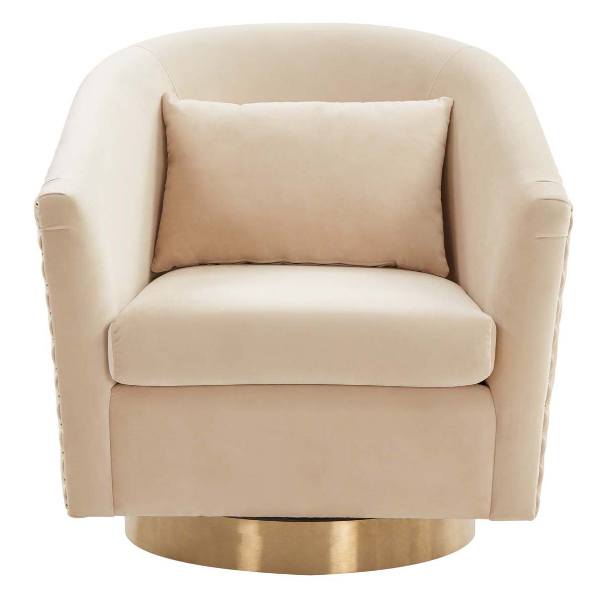 Safavieh Clara Quilted Swivel Tub Chair-Cream