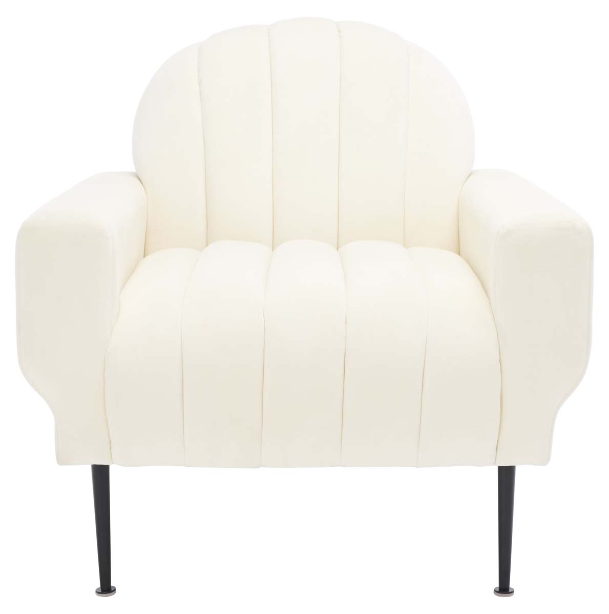 Safavieh Couture Josh Channel Tufted Accent Chair - Creme / Black