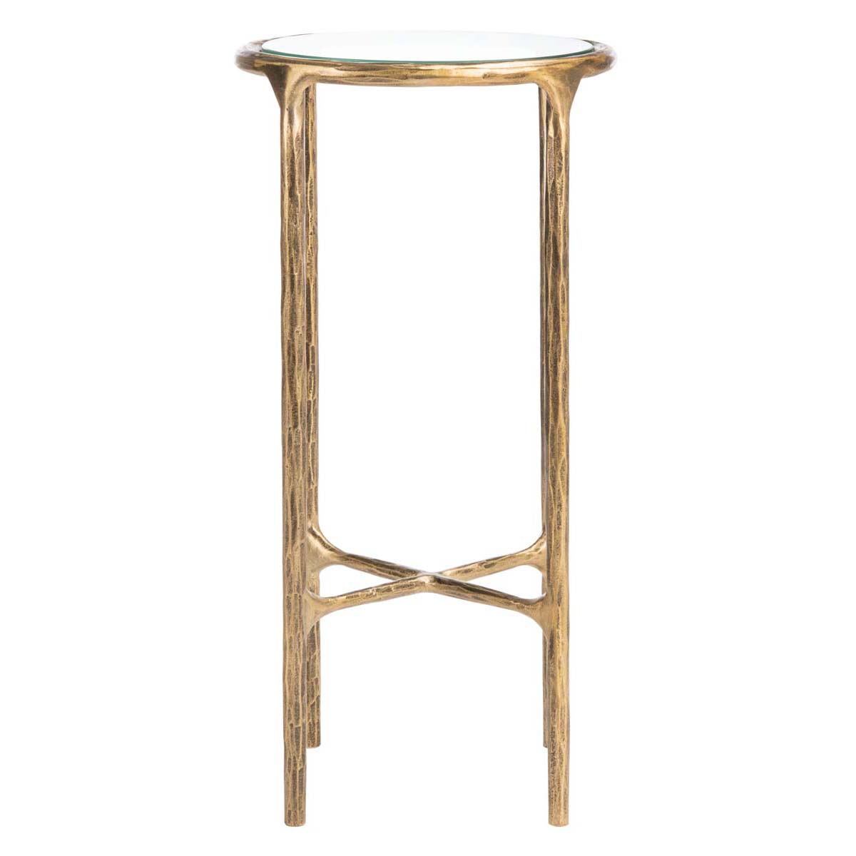 Safavieh Couture Jessa Forged Metal Tall Round End Table - Brass